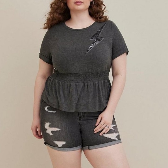 torrid Tops - NWT, Torrid X LoveSick, Smocked Waist Graphic Tee, 1X